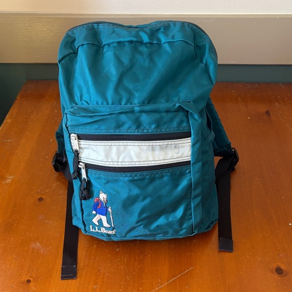 L.L. Bean Teal Backpack with Reflective Front Strip Kids